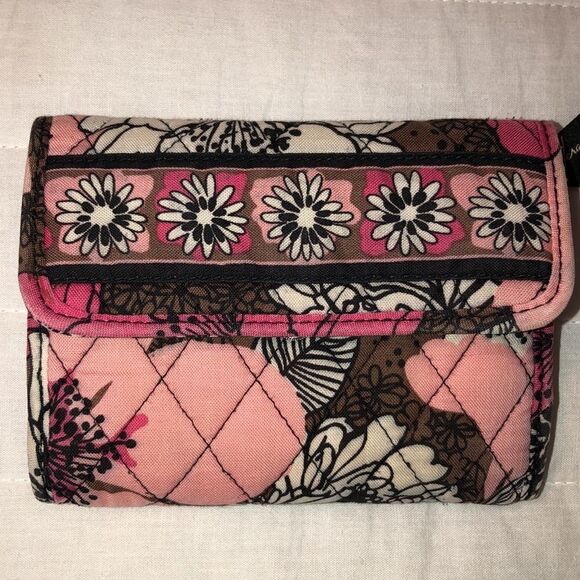 VB Mocha Rouge Mini Hobo Quilted Bag and Wallet Set Brown White Fuchsia Pink - Picture 15 of 15